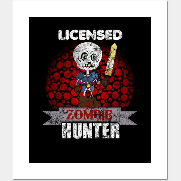 Vintage Licensed Zombie Hunter Skeleton Halloween Wall Art by theperfectpresents